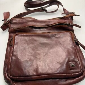 🦉 Wise Owl Genuine Leather Crossbody Bag – Rich Brown - sold as is - see pics‎